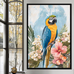 Radiant Parrot Blooms - NicheCanvas