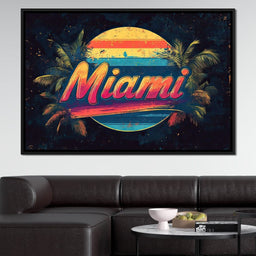 Miami Sunset Retro Vibes - NicheCanvas