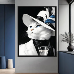 Sophisticated Feline Reverie - NicheCanvas