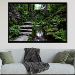 Forest Stone Archway Pathway - NicheCanvas