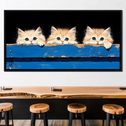 Curious Kitten Trio Peering Charm - NicheCanvas