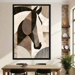 Stallion Reflected Through Geometric Planes - NicheCanvas