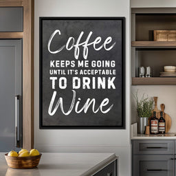 Coffee Before Wine Humor Sign - NicheCanvas