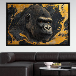 Majestic Stare Golden Waves - NicheCanvas