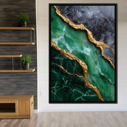 Gilded Emerald Marble Rift - NicheCanvas