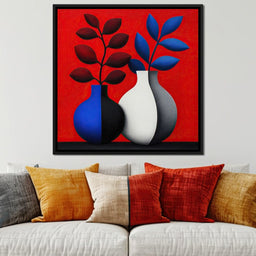 Vases in Crimson Rhythm - TooplesArt - NicheCanvas