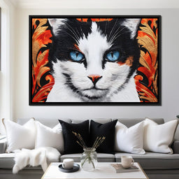 Enchanted Blue Eyed Cat Stare - NicheCanvas