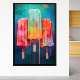 Rainbow Popsicles Glow - NicheCanvas