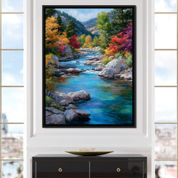 Autumn River Canyon Light - NicheCanvas