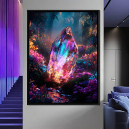 Radiant Crystal Forest Glade - NicheCanvas