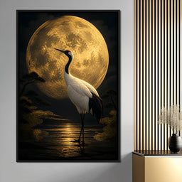 Crane Moonrise - NicheCanvas