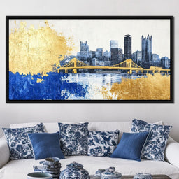 Golden Bridge Skyline - NicheCanvas