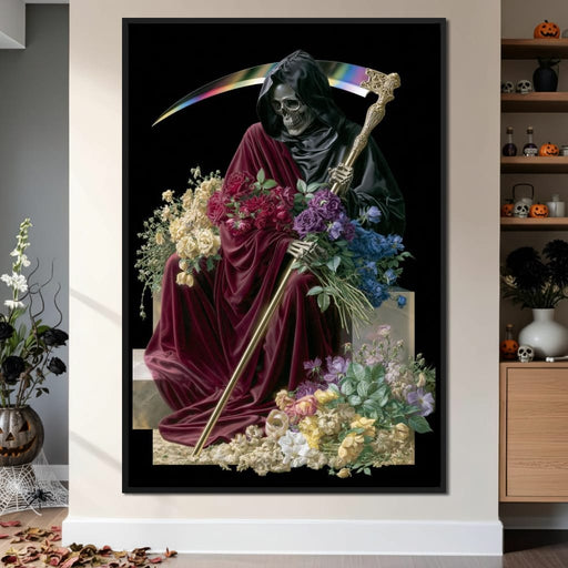 Death Rests With Fallen Petals Canvas Print