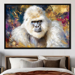 Majestic White Gorilla Portrait - Neal Hackett - NicheCanvas