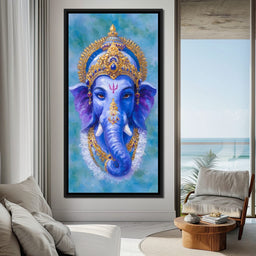Royal Blue Ganesha Divine Blessing - NicheCanvas