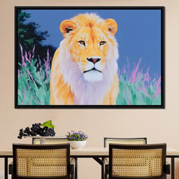 Golden Lion in Wilderness - NicheCanvas