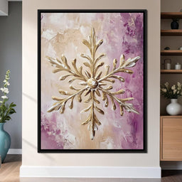 Golden Snowflake Abstract Glow - NicheCanvas