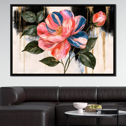 Golden Petals Unfolding Against Dark Shadows - NicheCanvas