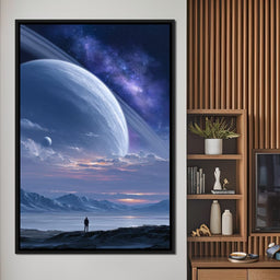 Rings of Saturn Night Sky - NicheCanvas