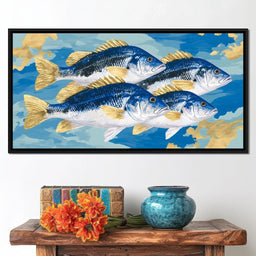 Golden Fins Ocean Quartet - NicheCanvas