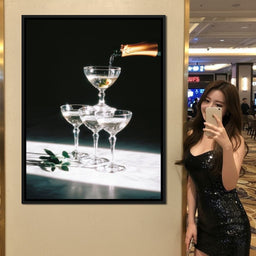 Champagne Cascade Celebration - NicheCanvas