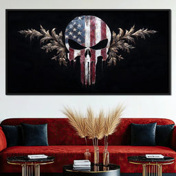 Stars Stripes Resolute Skull - NicheCanvas