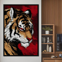 Fierce Tiger Blood Moon Roar - NicheCanvas