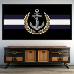 Nautical Anchor Laurel Crest - NicheCanvas