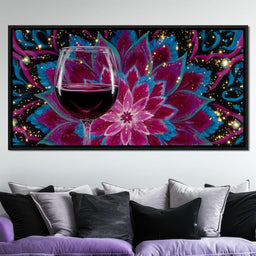 Celestial Petals Wine Mandala - NicheCanvas