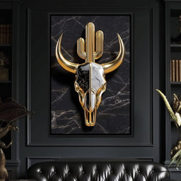 Golden Desert Totem Skull Marble - NicheCanvas