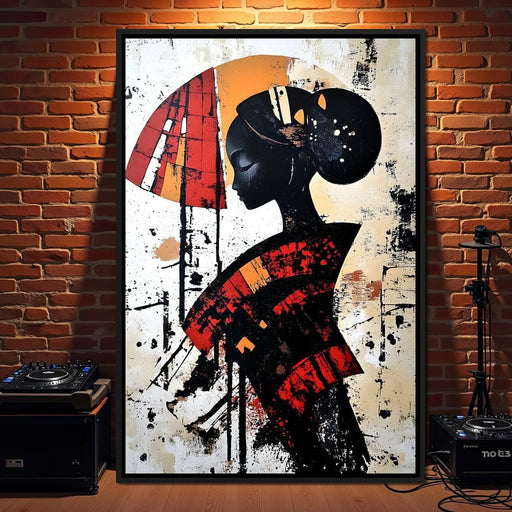 Silhouette Harmony in Amber Tones Canvas Print