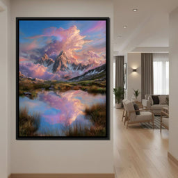 Celestial Peaks Dawn Reflection - NicheCanvas