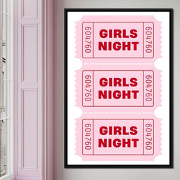 Girls Night Pink Ticket Trio - NicheCanvas