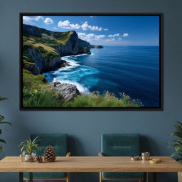 Wild Cliffs Over Blue Sea - NicheCanvas
