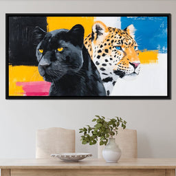 Dual Panther Leopard Portrait - NicheCanvas