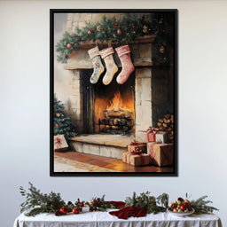 Cozy Christmas Hearth Stockings - NicheCanvas