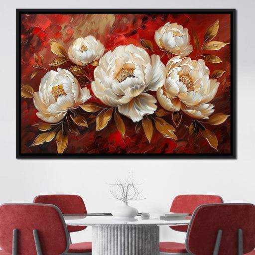 Golden Petals on Fiery Bloom Canvas Print