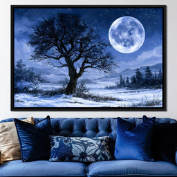 Midnight Frost Under The Lunar Glow - NicheCanvas