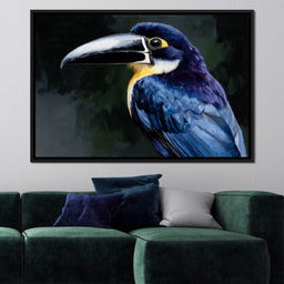 Electric Blue Toucan Portrait - NicheCanvas