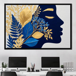 Golden Leaf Silhouette Dreams - NicheCanvas