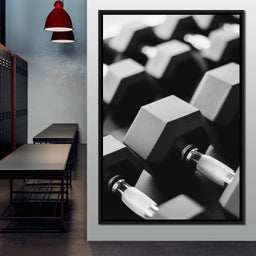 Monochrome Dumbbell Strength - NicheCanvas
