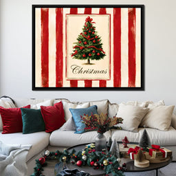 Holiday Tidings On Candy Cane Stripes - NicheCanvas