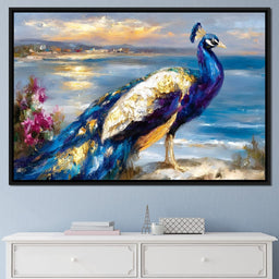 Coastal Peacock Golden Glow - Neal Hackett - NicheCanvas