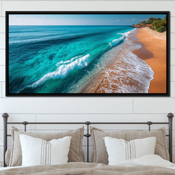 Tropical Coastline Wave Wash - NicheCanvas