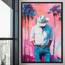 Cowboy Dreams Under Palms - NicheCanvas