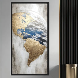 Golden Earth Reflection - NicheCanvas