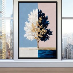 Balanced Seasons Tree Reflection - NicheCanvas