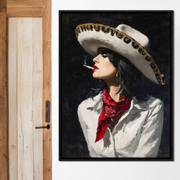 Sombrero Smoke Noir Portrait - NicheCanvas