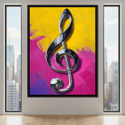 Electric Treble Clef Glow - NicheCanvas