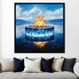 Blue Horizon Flame Enchantment - NicheCanvas